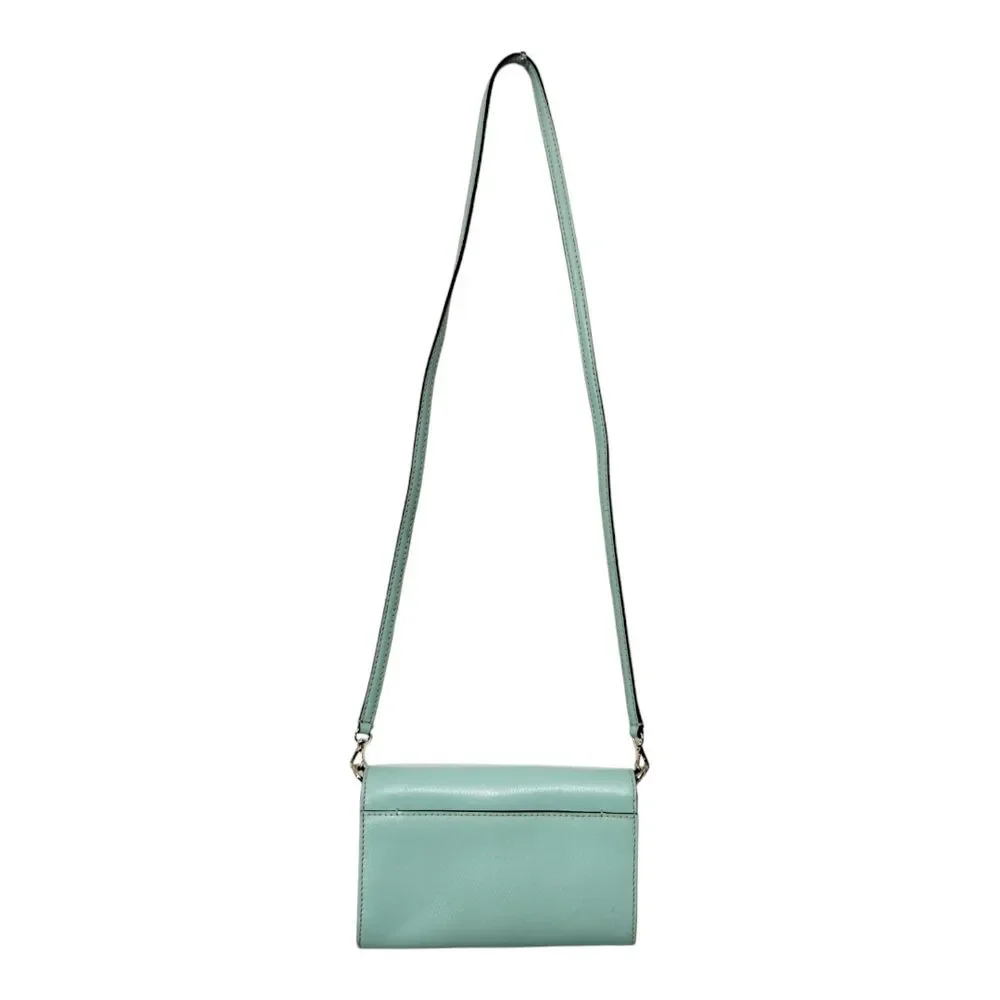 Kate Spade New York Women's Natalie Wellesley Leather Clutch Crossbody Bag Green